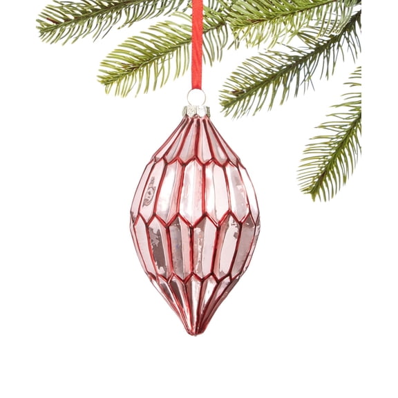 Holiday Lane Burgundy & Blush Glass Drop Ornament