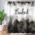 thumbnail image 2 of Get Naked Black Shower Curtain, Golden Black Marble Texture Shower Curtain Sets, Abstract Watercolor Modern Bathroom Curtain with Hooks Waterproof Fabric Decor, 48X70IN, 2 of 3