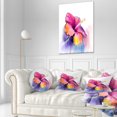 thumbnail image 1 of Fleur d'Hibiscus Rouge Jaune en Bleu - Grande Fleur Art Mural sur Toile, 1 of 3