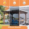 thumbnail image 6 of 13.1' x 9.7' Pergola, Outdoor Wood Gazebo, Hardtop Gazebo with Galvanized Steel Roof, Permanent Grill Gazebo, Carports with Snow Support, Shade for Garden, Patio backyard Deck, 6 of 9