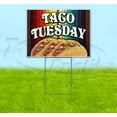 thumbnail image 1 of Taco Tuesday (18" x 24") Yard Sign, Includes Metal Step Stake, 1 of 6
