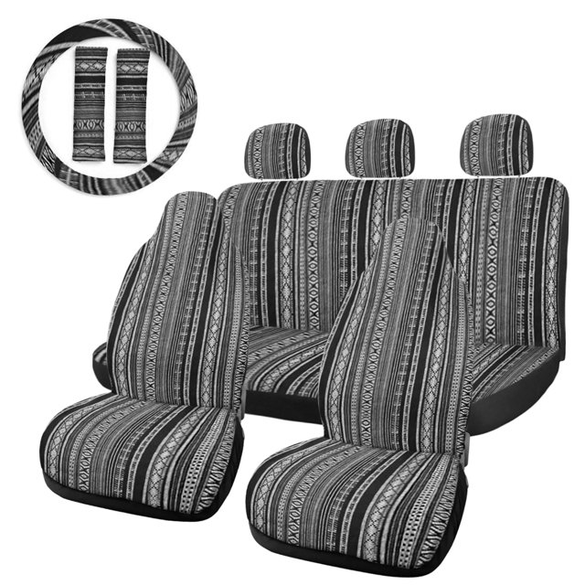 Conjunto Cubierta de Asiento de Coche Estilo Exótico Unique Bargains 10 Piezas Tela Baja Manta de Colores