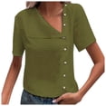 thumbnail image 1 of Birdeem Chemise Femme d'Été Surdimensionnée Coupe Ample Chemise Femme Rétro de Bureau Unie Coton Froissée Manches Courtes, 1 of 7