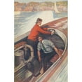 thumbnail image 2 of George Gibbs 13x18 Gold Ornate Wood Frame and Double Matted Museum Art Print Titled - Motor-Boating (1908), 2 of 4