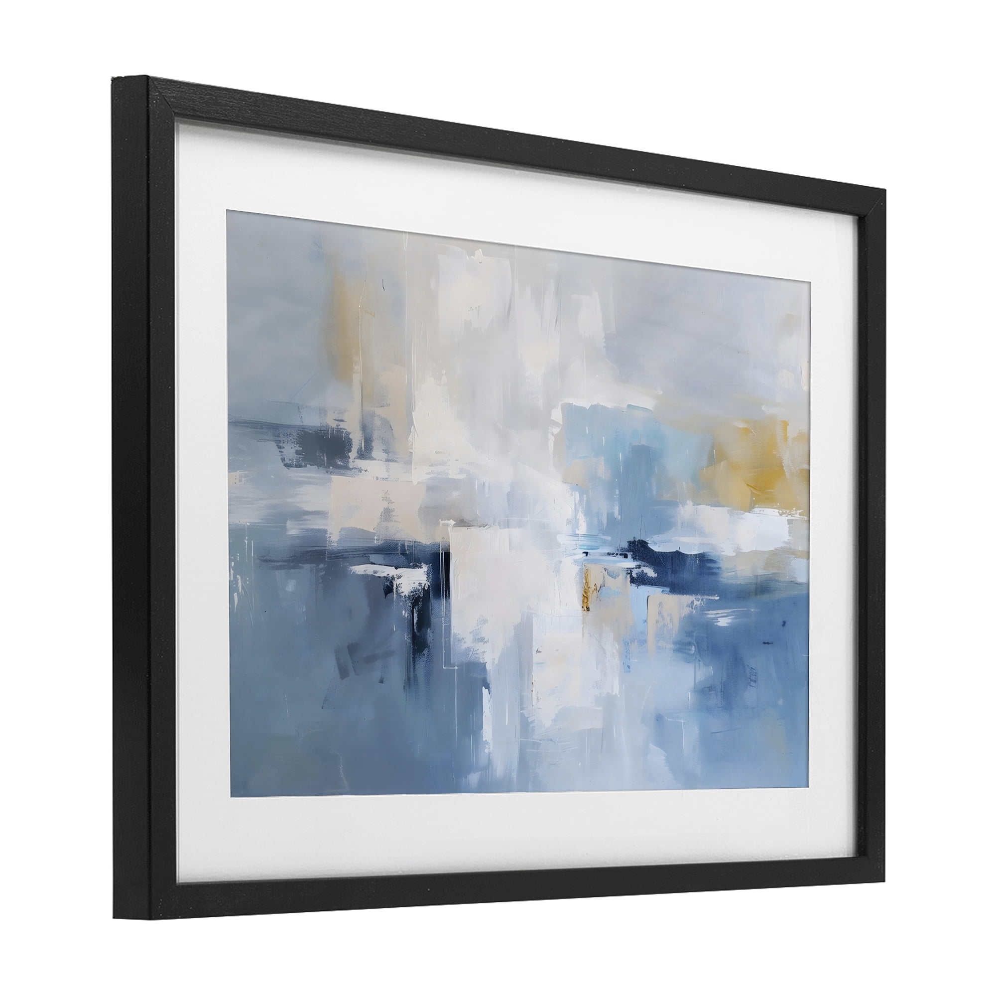 Stupell Industries Blue Sea Mist Horizon Black Framed Print Under Glass, design by Creative Studio