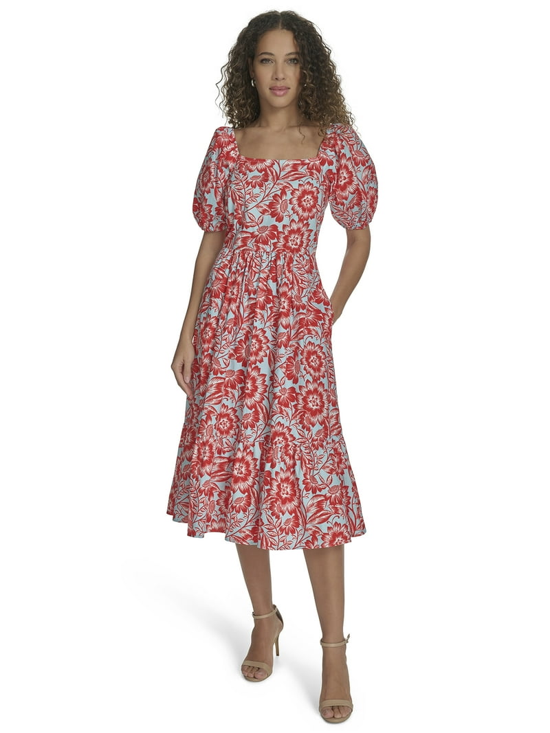 farm rio yellow midi dress Yellow Flowering Garden Tree Organic Cotton Maxi Dress