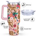 thumbnail image 3 of Cute Canine Design 40oz Water Bottle - BPA Free Dog Lovers Tumbler with Handle & Straw - Gift for Women Coffee Mug, 3 of 7