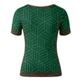 thumbnail image 3 of Trendfront Womens Mexico Letter Graphic Soccer V Neck Short Sleeve Geometric Print Country Pride Football Fan Match Day Athletic Style Top, 3 of 4