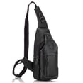 thumbnail image 1 of Paquete de pecho Bolso bandolera de cuero para hombre, bandolera informal en el pecho, senderismo, viaje, mochila BULLCAPTAIN Paquete de pecho, 1 of 7