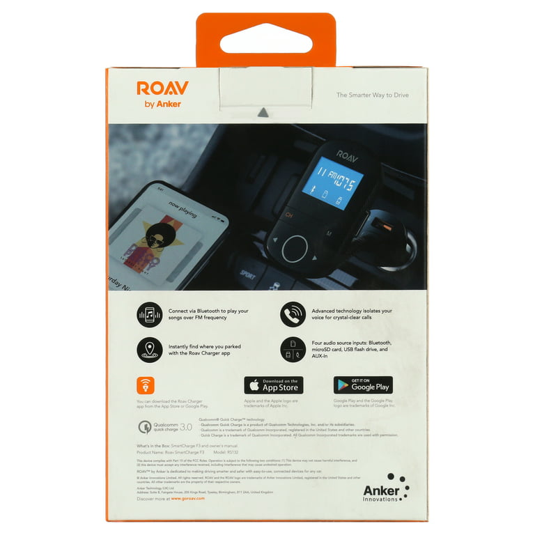 ROAV Roav F3 BT-FM Transmitter, Black, R5132Z11 - Walmart.com