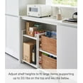 thumbnail image 4 of Yamazaki Home Two-Tier Hideaway Storage Cart, White, Steel, Wheels, Adjustable Tiers, 4 of 7