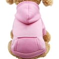 thumbnail image 3 of Cozy Winter Dog Hoodie for Small Dogs & Cats - Fleece Lined Chihuahua Sweater with Pocket, Autumn Puppy Outfits (Pink, M), 3 of 6