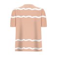 thumbnail image 5 of JTZGDY Womens Summer Tops Casual Puff Short Sleeve Striped/Polka Dot Print Crewneck Tunic Blouse Trendy Oversized Graphic T-Shirts Fashion 2025 Clothes Khaki XL, 5 of 6