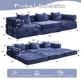 thumbnail image 3 of CARZZI Compression Floor Sofa Bed, 3-Seat Convertible Modular Sectional Couch with Fixed-Shape Frame, Comfy Foldable Mattress Boneless Sleeper Couch, Convertible Sofa for Living Room, Dark Blue, 3 of 11
