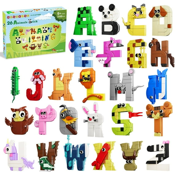 Set de construcción Alphabet Lore HOGOKIDS para fiestas, 26 paquetes