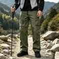 thumbnail image 6 of COSFO Men Cargo Pants Tactical Waterproof 6 Pockets Hiking Pants Relaxed Fit Drawstring Straight Leg Work Solid Mens Pants, 6 of 7