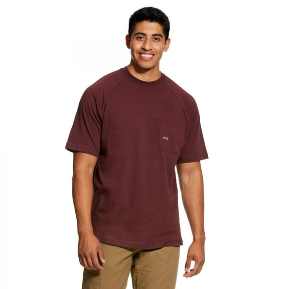 Ariat Men's Rebar Cotton Strong T-Shirt Burgundy Heather - 10031017