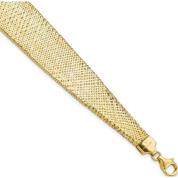 14K Yellow Gold Jbsp's Stretch Bracelet Made In Italy lf1617-7.5