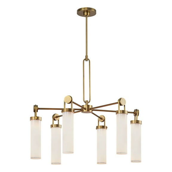 Kuzco Lighting Ch355632 Wynwood 4 Light 33" Wide Chandelier - Vintage Brass / Glossy Opal