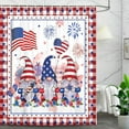 thumbnail image 2 of Happy 4th of July Independence Day Gnomes Shower Curtain, Presidents Day Memorial Day God Bless The USA Patriotic Bathroom Shower Curtain, Red and Blue Mesh Decor Shower Curtain Set,70X75IN, 2 of 5