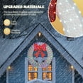 thumbnail image 3 of VINGLI 48 Inch Pre-lit Large Christmas Wreath with 224 LED Multi-Color Lights, Christmas Door Wreath for Garage, Outdoor Christmas Wreath with Red Bow, Timer Remote Control, Plug-in, White, 3 of 7