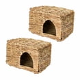 thumbnail image 1 of 2X Natural Grass Toy, Hand Woven Rabbit Guinea Pig Chinchilla Ferret Folding Straw Grass House, 1 of 7