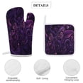 thumbnail image 4 of Simple Purple Ripple Oven Mitt And Pot Holder Set Oven Glove for Kitchen Baking Cooking Grilling, 4 of 6