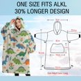 thumbnail image 4 of Oversized Wearable Blanket Hoodie,Beige Dinosaur Pattern Sherpa Blanket Hoodie with Super Pockets,Super Warm Fuzzy Pullover for Women & Men, 4 of 6