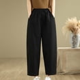 thumbnail image 5 of ClodeEU Women Harem Pants, Elastic Waist, Solid Color Relaxed Fit, Comfortable Trousers Black,Womens Plus L, 5 of 8