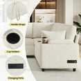 thumbnail image 5 of 109.9" Sectional Sofa Versatile Sofa Bed Sleeper U-shaped with Storage,Two Cup Holders and Charging Ports for Living Room,Beige, 5 of 8