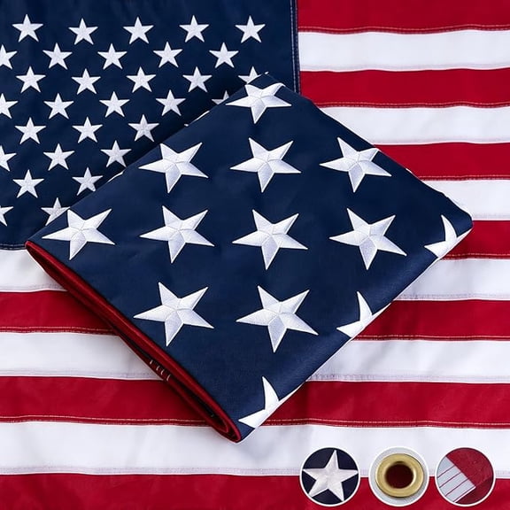 FLAGWIN American Flag 2x4 for Outside, US Flag 2x4 Heavy Duty Outdoor, 2x4 American Flag Outdoor with Embroidered Stars and 2 Brass Grommets, All Weather Lasting 2 x 4 USA Flag