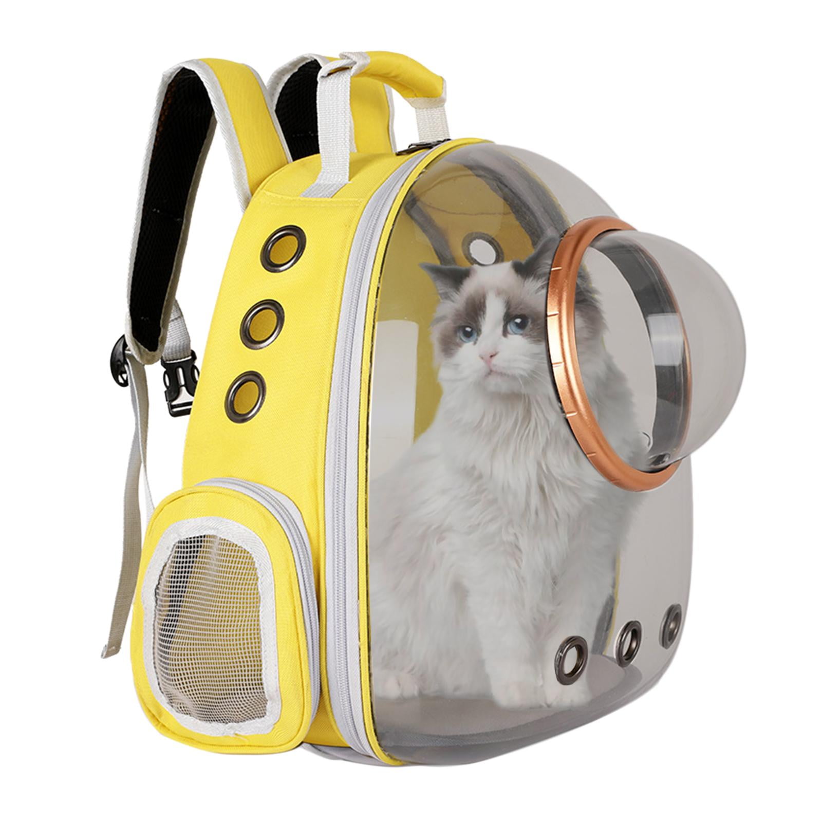 Bvdfgk Cat Dog Carrier Clear Capsule Backpack Travel Sightseeing Knapsack Yellow