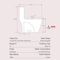 thumbnail image 5 of 1.1/1.60 GPF Dual-Flush One Piece Toilet, Water-Saving Elongated Comfort Height Floor Mounted, Soft Close Seat,Rose, 5 of 7