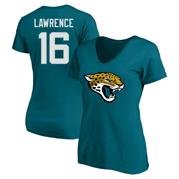 Women's Trevor Lawrence Teal Jacksonville Jaguars Plus Size Fair Catch Name & Number Scoop Neck T-Shirt