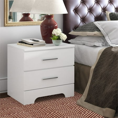 Finch Hudson 2 Drawer Nightstand White - Walmart.com - Walmart.com