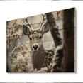 thumbnail image 2 of Designart "Monochrome Photography Winter Deer painting I" Animals Print on Natural Pine Wood, 2 of 5