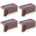thumbnail image 1 of Outdoor Waterproof LED Solar Step Lights - Decorative Staircase and Railing Lighting for Gardens, Set of 4 with Colorful and Warm Light Options, Coffee/Black/White Finish, 1 of 6