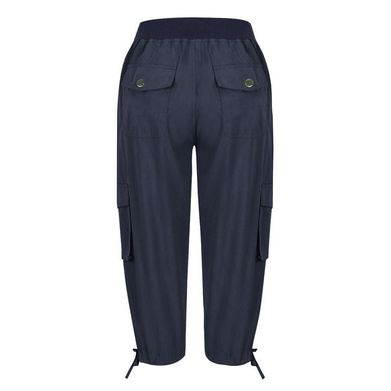 パンツ nuit.drawstring cropped cargo Trushirts Women's Navy S Size Cropped Cargo Pants - 98% Cotton 2