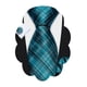 thumbnail image 1 of Corbata Barry.Wang de Seda para Hombre en Teal y Cuadros Negros, 1 of 8