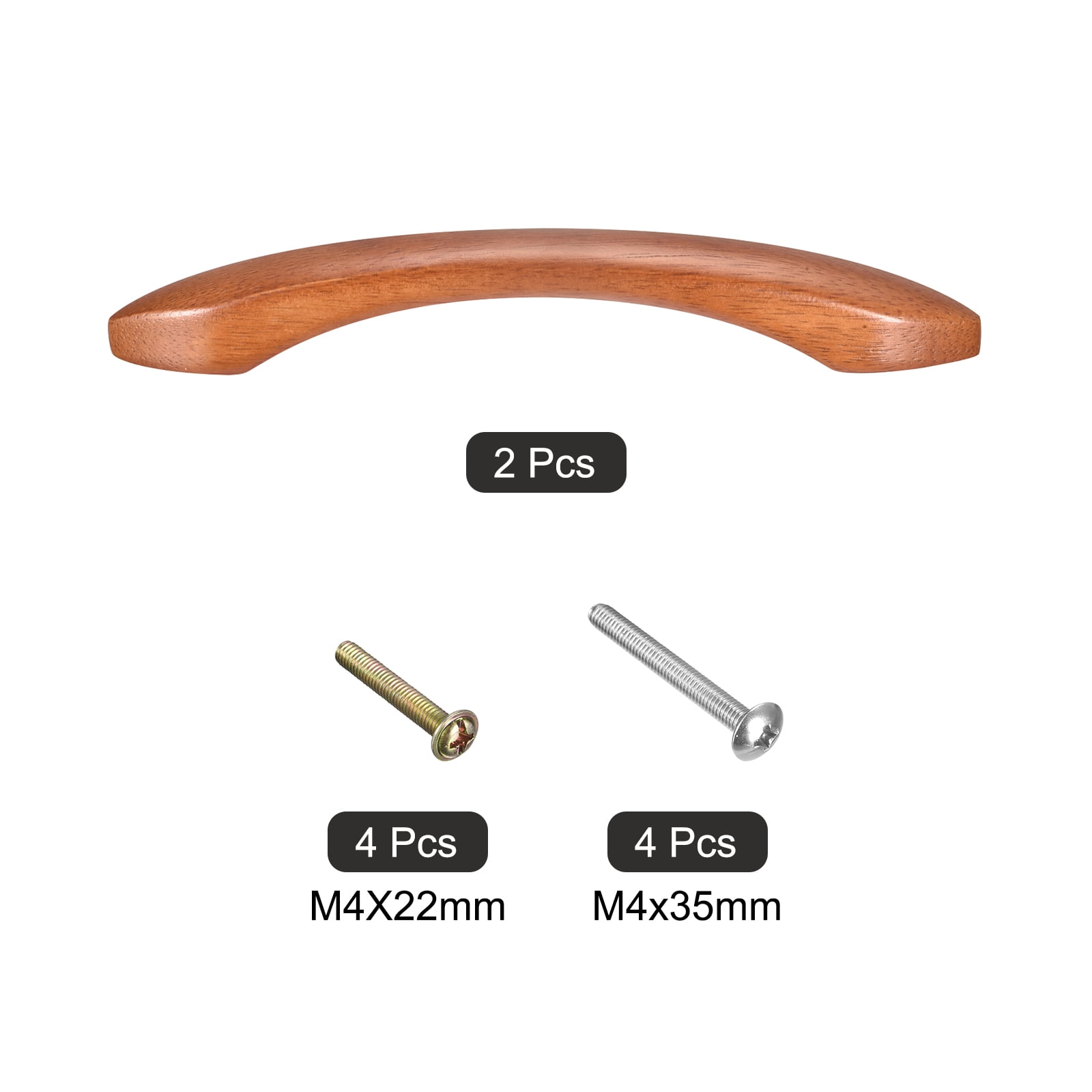 Unique Bargains Stylish Wooden Drawer Pulls for Kitchen Cupboards Furniture Brown 6.69"L