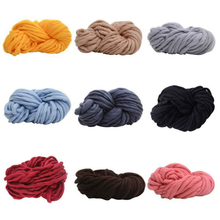 Wenasi Chunky Yarn Chunky Wool Yarn Knitting Yarn Thick Yarn Washable DIY  Bulky Knitting Blanket Hand Knitting Wool Roving Knitted Blanket for Arm