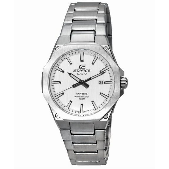 Casio Edifice Stainless Steel White Dial Quartz EFR-S108D-7A EFRS108D-7 100M Men's Watch