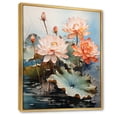 thumbnail image 2 of Designart "Lotus Pond Asian Painting VII" Asian Floater Framed Canvas Print, 2 of 7