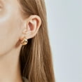 thumbnail image 2 of Aretes de Aro de Oro Grueso Chapados en Oro de 18K para Mujer, Regalo de Joyería Minimalista, 2 of 7