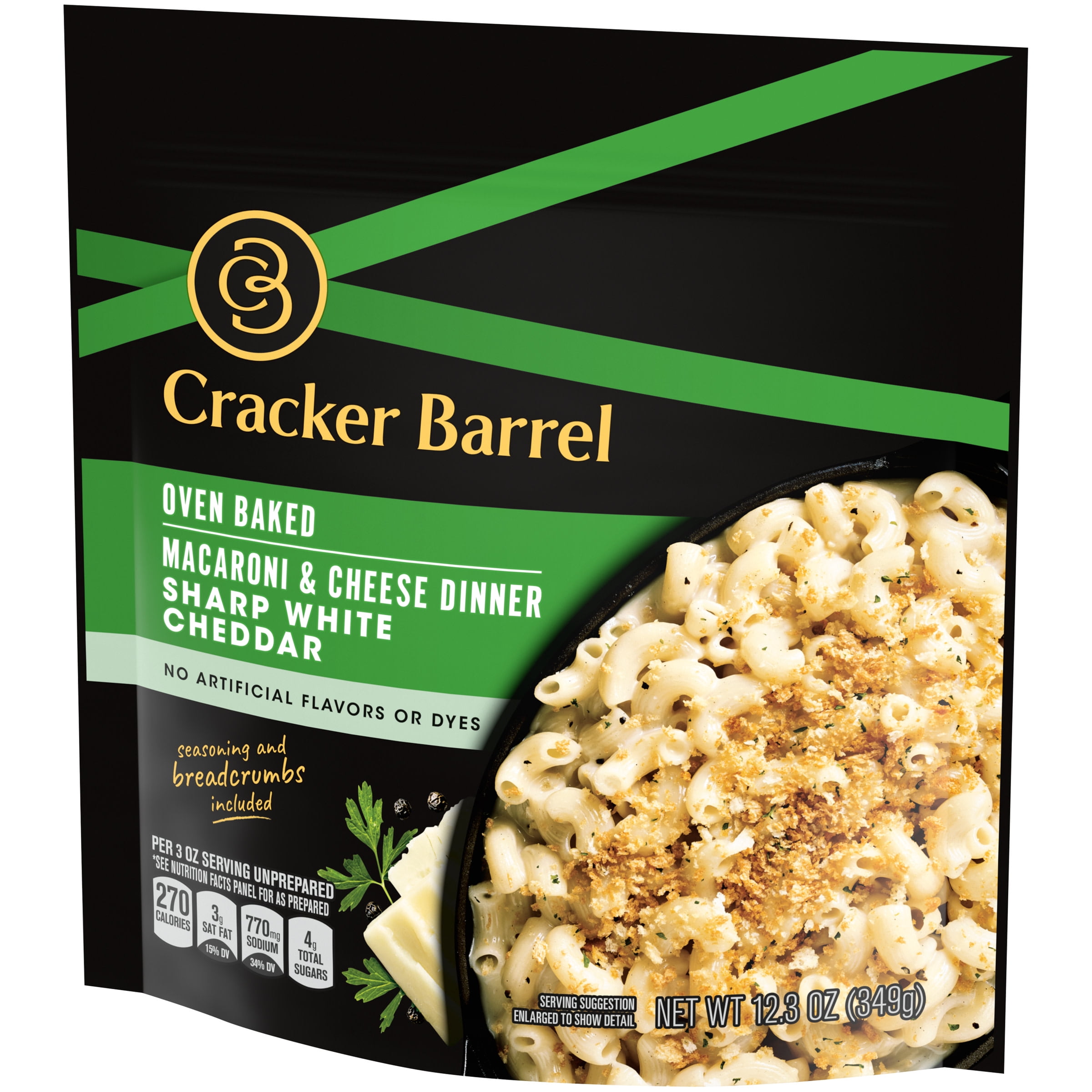 Cracker Barrel Oven Baked Sharp White Cheddar Macaroni And Cheese Dinner 12 3 Oz Pouch Walmart Com Walmart Com