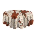 thumbnail image 5 of Pioneer Flower Floral Print Pattern Round Tablecloth 60"x60",Wrinkle Wipeable Table Cloth for Kitchen Dining Room Picnic Patio Party, 5 of 6