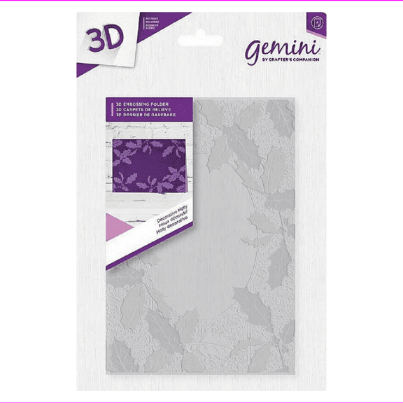 Crafter's Companion 3D Embossing Folder - Decorative Holly