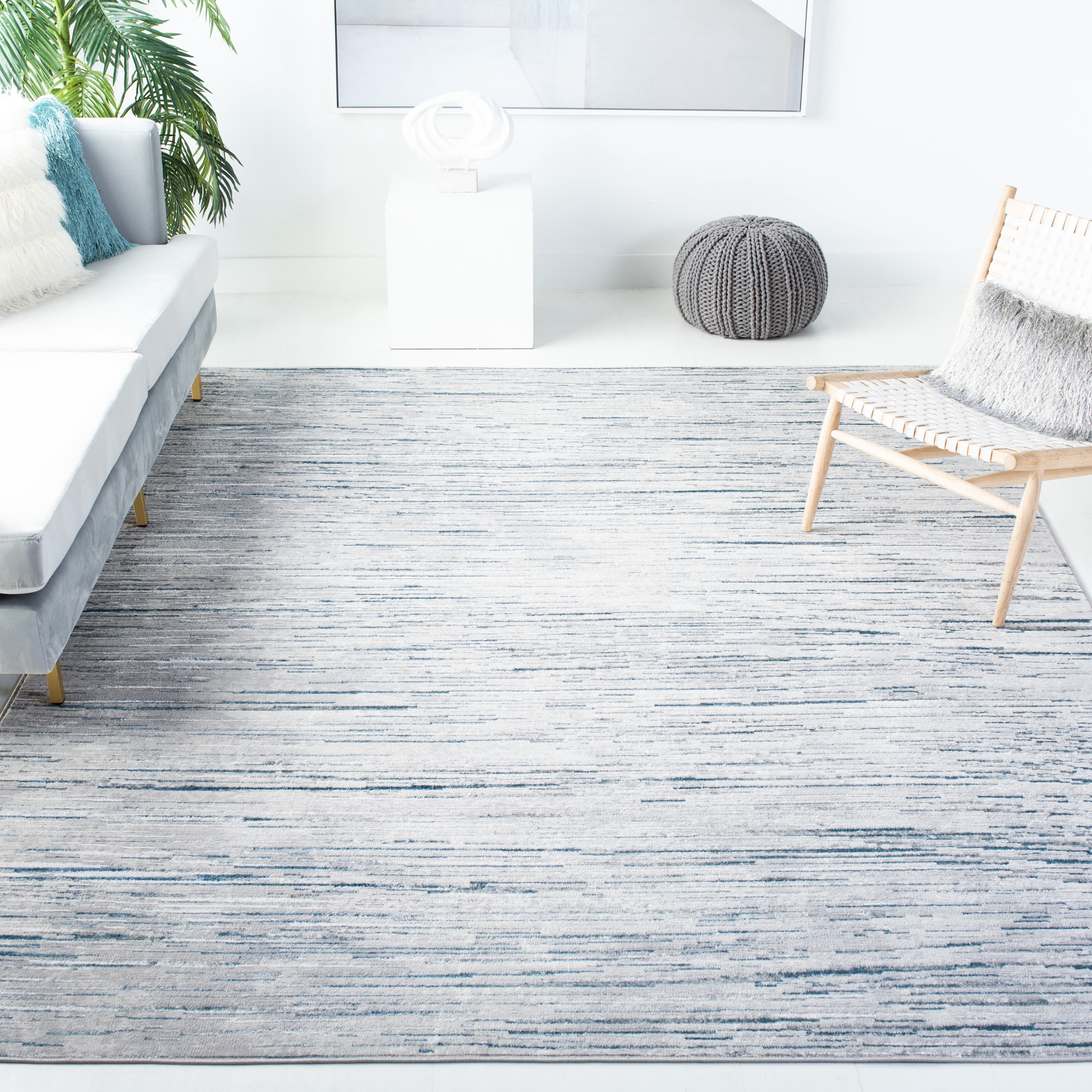 SAFAVIEH Orchard Edythe Distressed Area Rug, Grey/Blue, 10' x 14'