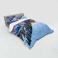 thumbnail image 3 of Winter Duvet Cover Set, Majestic Winter Sunrise Landscape and Ski Resort Spruce Pine Forest French Alps, Bedding Set with Shams and Fitted Sheet, 3 Sizes, by Ambesonne, 3 of 3