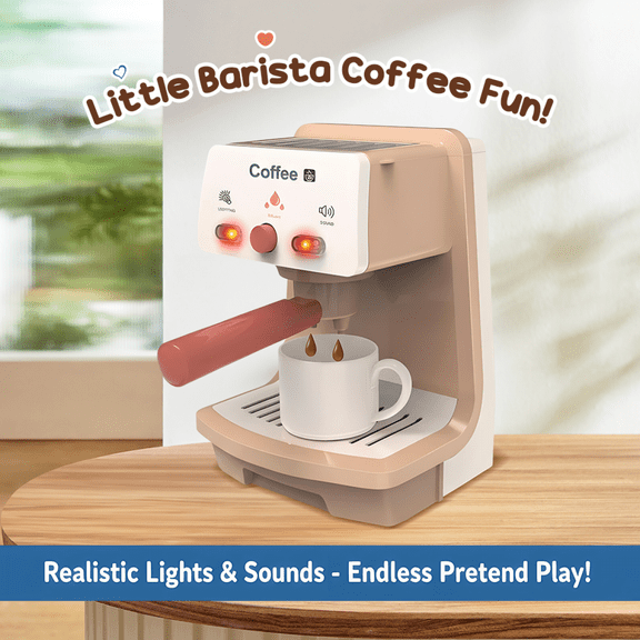 Kids Coffee Maker Toy Set for Kitchen Pretend Play Toy, Gifts for Girls Boys Ages 3 4 5 6 Christmas Birthday